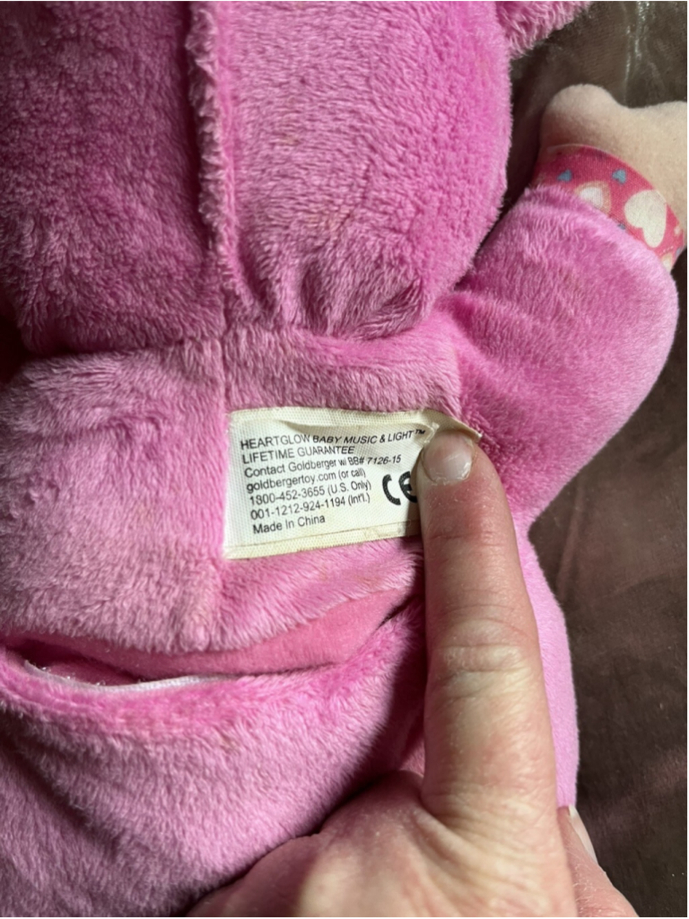 Baby's First Pink Plush Soft Body Baby Doll Goldberger Heart Teddy Bear Ears - Picture 8 of 16
